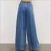 Vintage Relaxed Fit Wide Leg Jeans For Women - Stretchy Waist Flowy Denim Pants (Retro Blue) | Boho Chic & Comfortable_mkmklike.com