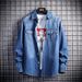 Men's Clothing New Thickened Men's Denim Long Sleeve Shirt Trendy Youth Jacket Shirt_mkmklike.com