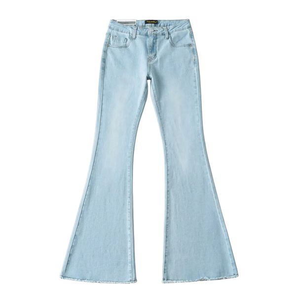 Women's Clothing Summer New Slightly Spicy Washed Raw Edge Jeans For Women Hot Girls Low Waist Long Legs Slim Trousers_mkmklike.com