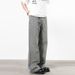 Vintage Wash Grey Straight Leg Jeans for Men Classic Clean Fit Distressed Denim Comfortable Casual Wear_mkmklike.com