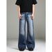 Men's Spring/Autumn Flared Jeans, Washed, Versatile, Casual, Trendy, Cool, Retro, Floor Length Pants For Students And Teenagers_mkmklike.com