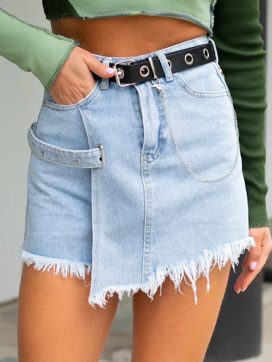 Women's Clothing Dress High Waist Denim Shorts Skirt With Stitching_mkmklike.com
