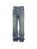 Men's Clothing 2025 American Retro Washed Blue Flared Jeans Trendy Brand Men's High Street Drape Cleanfit Pants_mkmklike.com