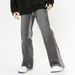 Smoky Gray Flared Jeans High Waisted Slimming Ankle Pants For Petite Men And Women Autumn/Winter 2026 Style_mkmklike.com