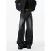 "Men's Relaxed Fit Wide Leg Jeans – Vintage Straight Cut Denim Pants With Distressed Wash (90s Retro Streetwear, High Waist Oversized Fit)"_mkmklike.com