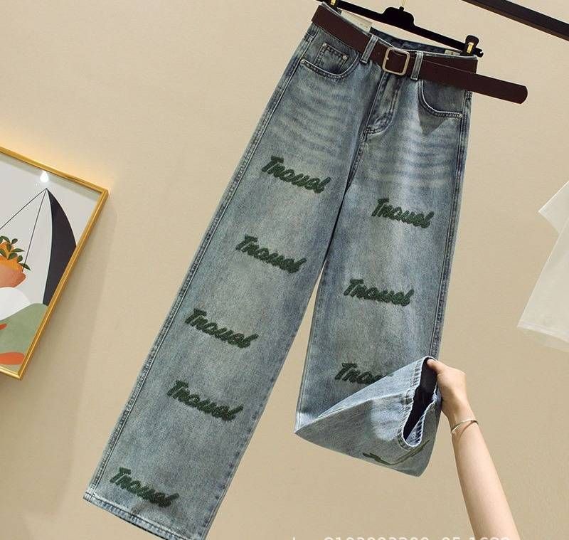 Women's High-Waisted Straight Leg Jeans – Retro Blue Denim With Optional Belt (S-XL)_mkmklike.com