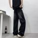 Men's Chinese Style Retro Washed Denim Jeans Clean Fit Loose Straight Leg Wide Leg High Street Style American Cool And Stylish_mkmklike.com