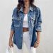 Beaded Contrast Denim Jacket – Long Sleeve Vintage Workwear With Embellished Details (S-XL, Classic Blue Washed)_mkmklike.com