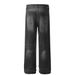 Distressed Washed Loose Jeans With Water Ripple Splash Ink Design Wide-Leg Straight Pants For Men Trendy_mkmklike.com