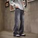 Men's Retro High Street Flared Jeans - Classic Black Straight-Leg Denim Pants For Casual Wear (Sizes 28-36)_mkmklike.com