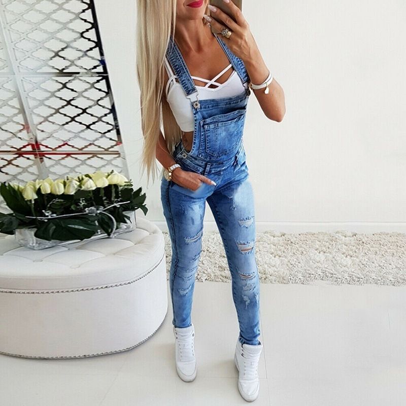 Women's Clothing New Women's Y Shaped Wide Band Sexy Tight Overalls Hand Worn Denim Jumpsuits For Women_mkmklike.com