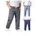 Men's Clothing Foreign Trade Large Size Autumn Thick Leg Wide Leg Jeans Men's Straight Loose Big Foot Trousers Wide Leg_mkmklike.com