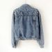 Hot Wish Women's Studded Denim Jacket Slim Fit Loose Pearl Detail Versatile Top_mkmklike.com