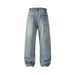 Men's Clothing Retro Washed Cat Whisker Straight Wide Leg Jeans Trendy Brand Men And Women Loose Casual Distressed Versatile Trousers Trend_mkmklike.com