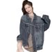 Women’s Slim Fit Denim Jacket With Detachable Hood – Trendy Spring/Autumn Long Sleeve Coat (Dark/Light Blue, S-5XL)_mkmklike.com