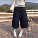 Women's Clothing Women's Korean Cow Trendy Wide Leg Cropped Jeans Washed Retro Old Blue Embroidered Loose Fit Denim_mkmklike.com