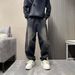Men's Clothing High Street American Retro Washed Distressed Jeans Vintage Washed Distressed Denim Jeans - Relaxed Straight Leg Retro Streetwear Style_mkmklike.com