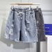 Men's Thin Ripped Denim Shorts Summer New Style Loose Straight Leg Casual Five Point Cotton Mid Waist Black Blue_mkmklike.com