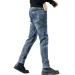New Autumn/Winter Jeans Men's Deep Blue Elastic Jeans Men's Slim Fit Small Straight Leg Jeans Men's_mkmklike.com