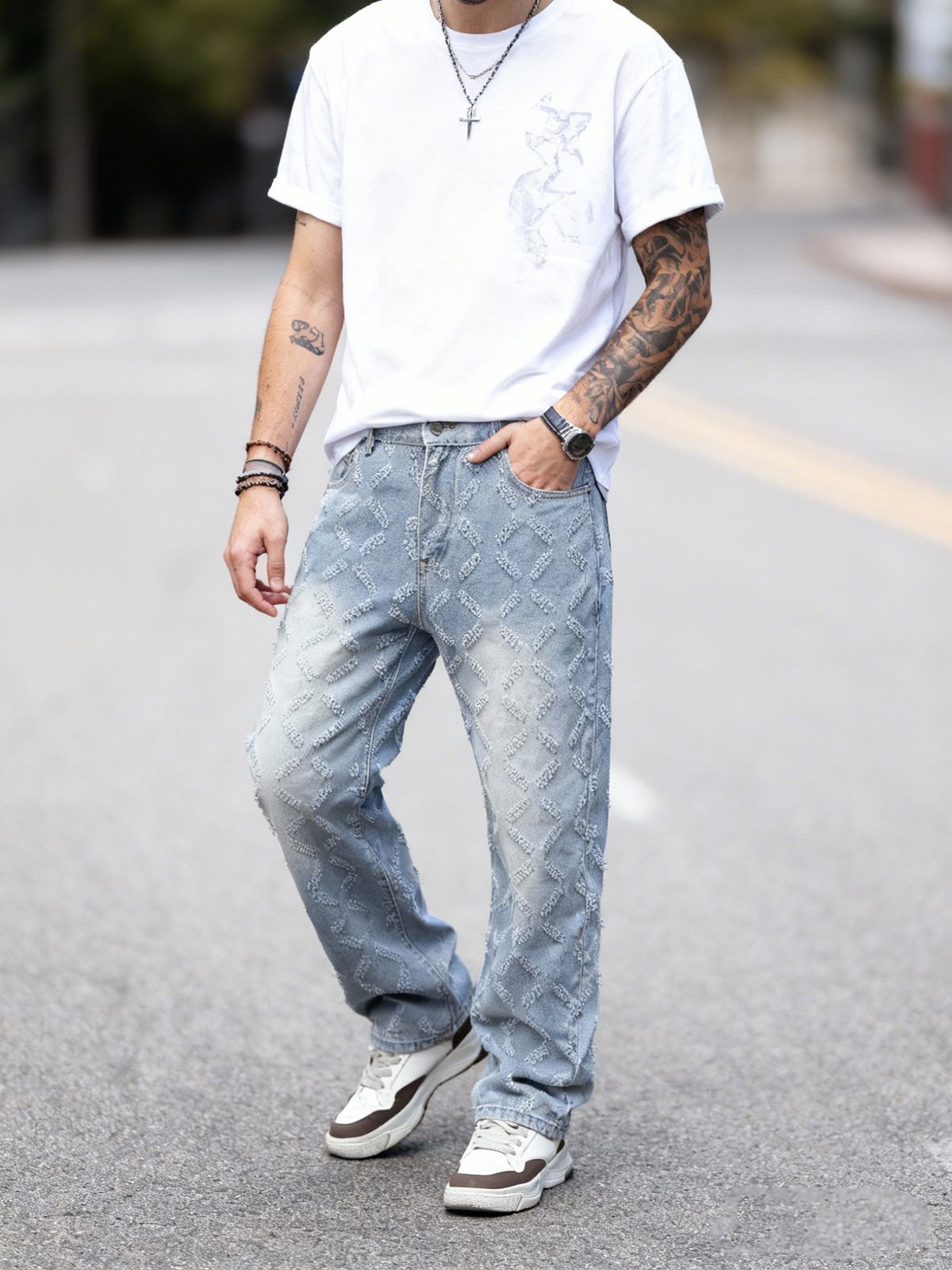 Men's Clothing Men's Retro American Style Jeans Trendy Brand Loose Straight Leg Pants Handsome Versatile Casual Trousers_mkmklike.com