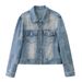 2026 Spring New Women's Loose-Fit Versatile Vintage Design Jacquard Rhinestone Ladies' Denim Jacket YF2706_mkmklike.com