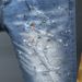 Men's Vintage Paint Splatter Distressed Denim Shorts Slim Straight Fit Retro Washed Knee-Length Jean Shorts_mkmklike.com