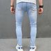 Men's Clothing Personalized Trendy New Casual Jeans Men's Slim Ripped Trousers High Street Tights_mkmklike.com