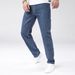New Spring And Summer Blue Non Elastic Minimalist Design Jeans For Men, Fashionable And Slim Leg Pants, Versatile In All Seasons, Solid Color Pants_mkmklike.com
