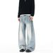 Men's Clothing High Quality Cleanfit Curved Jeans Washed Bamboo Texture Couple Pants_mkmklike.com