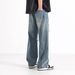Summer New American Retro Vintage Heavy Washed Ripped Jeans Men's Loose Wide-leg Scimitar Pants_mkmklike.com