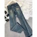 Vintage High-Waisted Flared Jeans – Embroidered Distressed Denim Pants For Women (XS-2XL, Retro Blue & Grey)_mkmklike.com