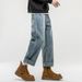 New Spring Jeans Men's Harlan Loose Trendy Brand American Retro Washing Double Craft Medium Waist Large Size Youth Embroidery_mkmklike.com