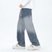Men's Clothing Spring Trendy Loose Straight Leg Jeans For Men Casual Denim Pants Versatile Gradient Pattern Comfortable Fit_mkmklike.com