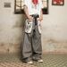 90s Grunge Reverse Pocket Jeans – Oversized Distressed Denim Pants With Graphic Print For Men (S-Xxxl, Stonewash Grey)_mkmklike.com