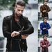 Men's autumn and winter new leather jacket with fashionable lapel zipper motorcycle leather jacket_mkmklike.com