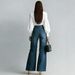 Women's Cross Border European American Style Pleated Washed Double Zipper Wide Leg Jeans Fashionable Casual Straight Leg Trousers_mkmklike.com