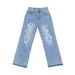 Women's Light Wash Ripped Jeans Loose Fit Straight Leg Casual Wide Leg Pants Cotton Spring/Autumn_mkmklike.com
