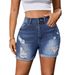 Women’s Clothing retro high waist ripped denim shorts stretch jeans women's clothing summer new_mkmklike.com