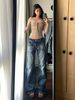 Tall Extra Long Hot Girl Low Waist Flared Jeans Women Spring Autumn Loose Slimming Wide Leg Floor-Length Pants_mkmklike.com