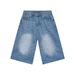 Men's Clothing 7 Point Washed Wide Leg Jeans For Men New American Trendy Street Style Straight Shorts_mkmklike.com