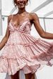 Women's Clothing small fresh number lace suspender chiffon dress_mkmklike.com