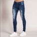 Cross-Border Exclusive New Ripped European And American Hot-Selling Long Pants Men's Skinny Jeans_mkmklike.com
