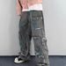 American Style New Pocket Straight Workwear Washed High Street Loose Tube Jeans Casual Ins Pants_mkmklike.com