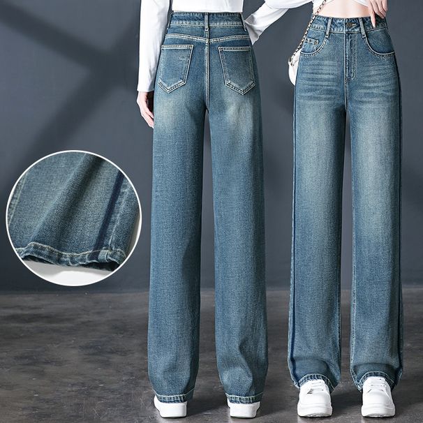 High-waisted Narrow-fit Denim Wide-leg Pants For Tall Women, 2026 Spring New Style, Slimming Straight-leg Pants,_mkmklike.com