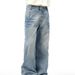 Lightning Crack Wash Jeans – Vintage High-Street Denim With Button Fly (Men’s, Blue, Straight Fit)_mkmklike.com