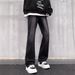 Men's Clothing Black Gradient Flared Jeans High Street Style Straight Leg Slim Fit Long Pants Vibe For Men And Women Spring Collection Retro_mkmklike.com