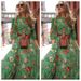 Women's dress printing big swing temperament chiffon floral slim dress_mkmklike.com