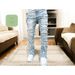 Men's Clothing Fashionable Patchwork Layered Design Jeans - Relaxed Straight Leg Pants For Men & Women (Multiple Colors & Sizes Available)_mkmklike.com