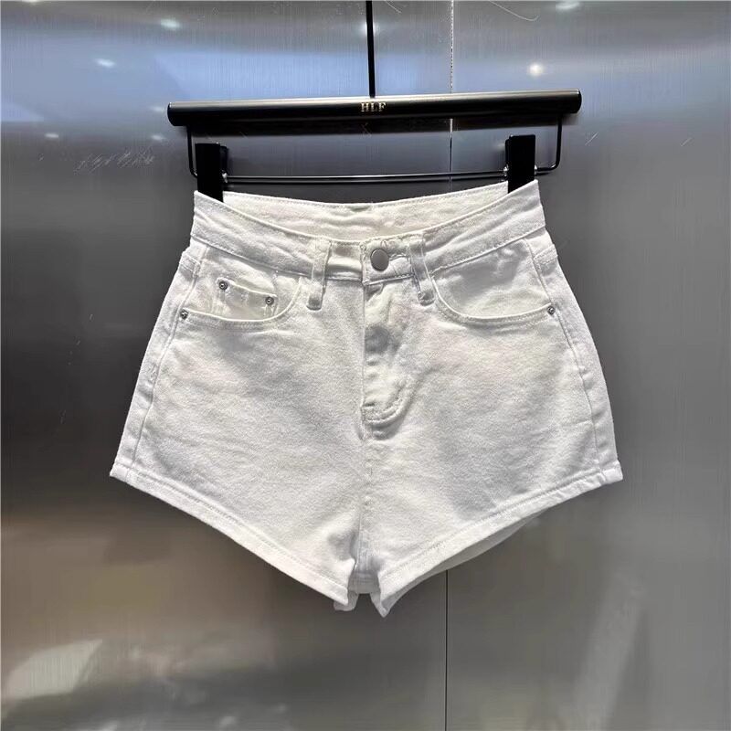 White Slimming Washed Denim Shorts for Women Versatile Comfortable Wide Leg A-Line Hot Pants Sexy Stylish Summer 2026_mkmklike.com