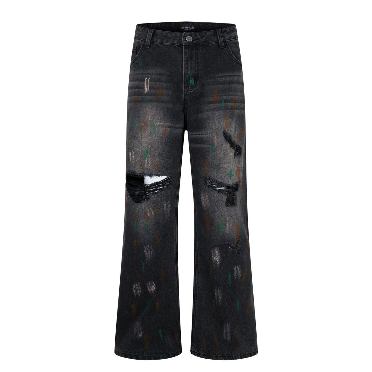 Men's Slightly Flared Jeans – High Street Wide Leg Trousers With Straight Fit (Black/Blue, S-XXXL)_mkmklike.com